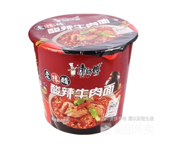 康师傅 老陈醋酸辣牛肉面 119g/桶