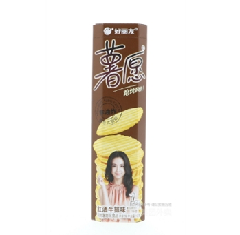 薯愿 红酒牛排味薯片 104g/盒