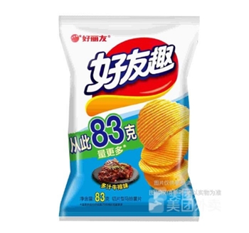 好丽友 多汁牛排味薯片 83g/袋